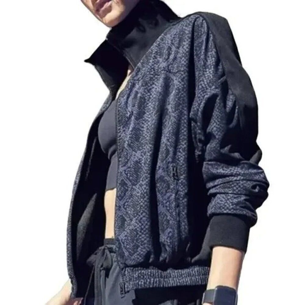 Athleta Bomber Jacket S Brooklyn Python Print Track $128